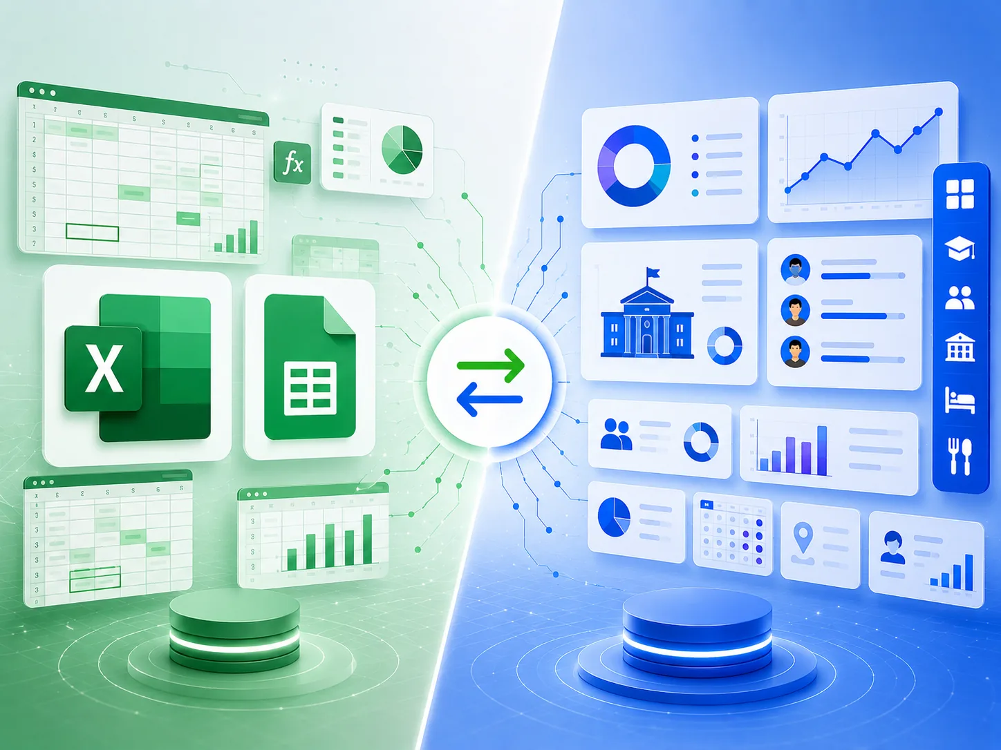 Sheets vs DigiCampus comparison for campuses, ashrams and trusts