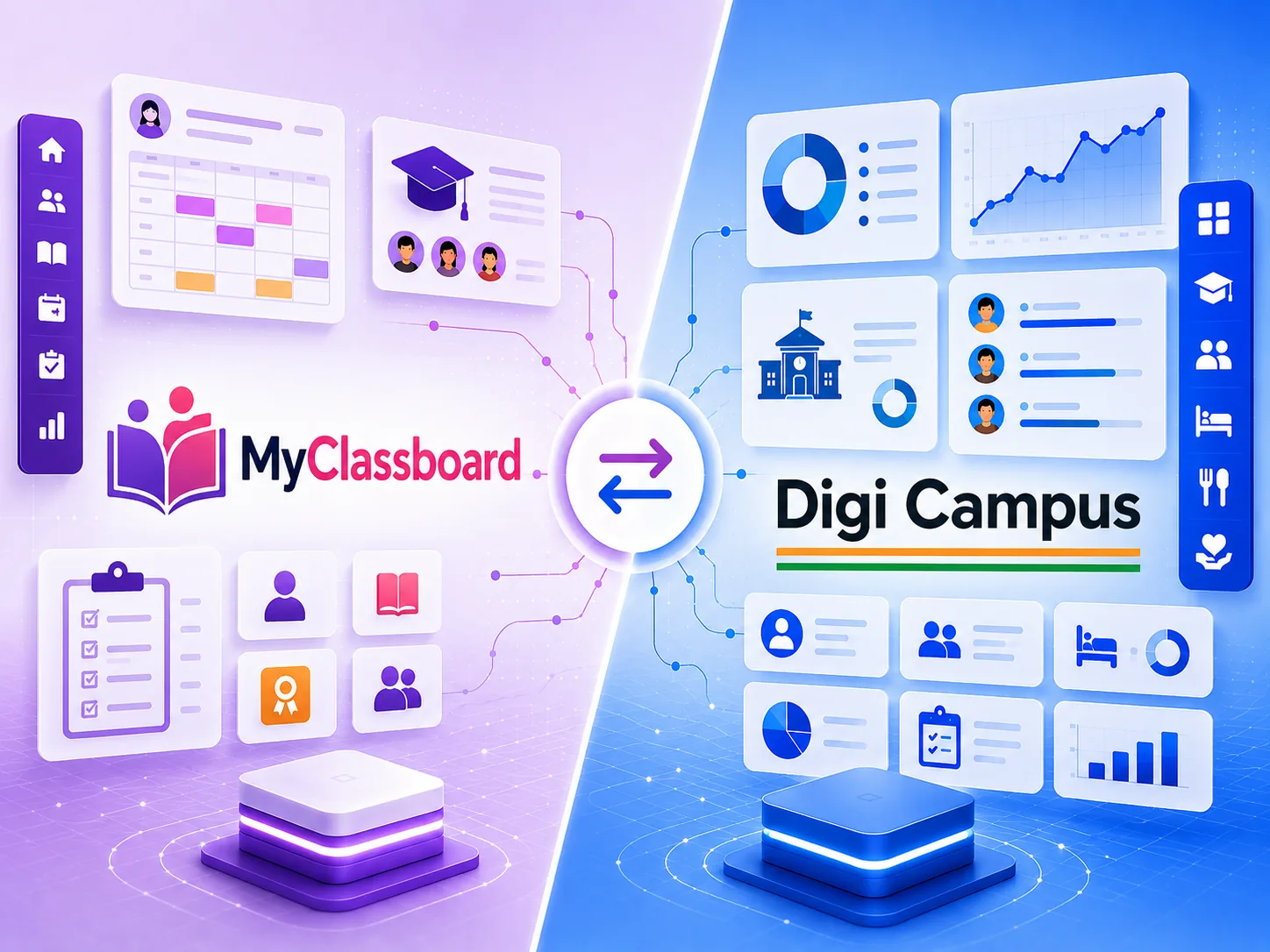MyClassboard vs DigiCampus comparison for campuses, ashrams and trusts
