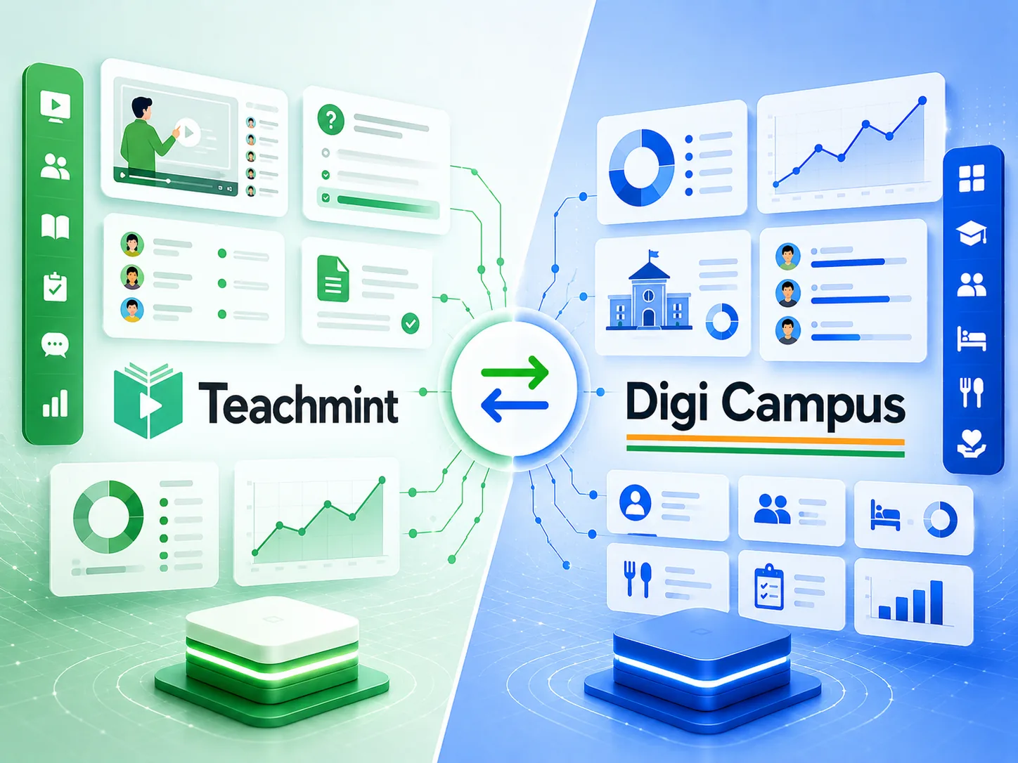 Teachmint vs DigiCampus comparison for campuses, ashrams and trusts